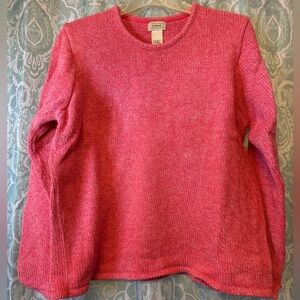 L.L. Bean Women's Vibrant Pink Crew Neck Sweater